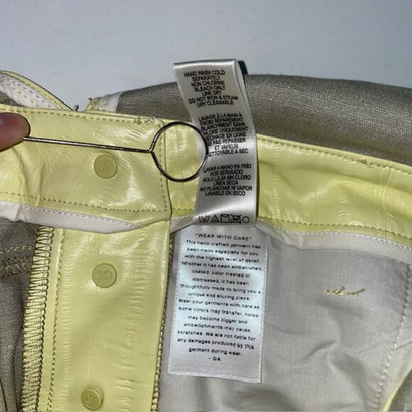 NWT Good American Better Than Leather Straight Leg Overalls in Key Lime Sz 10/30 - Picture 10 of 12